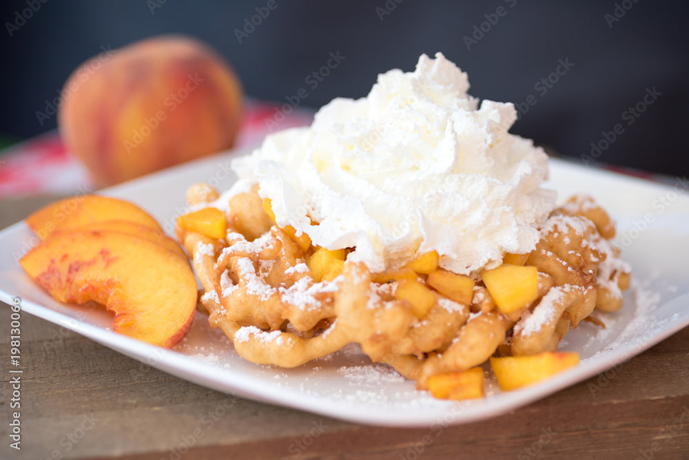 Peach Cobbler Funnel Cake