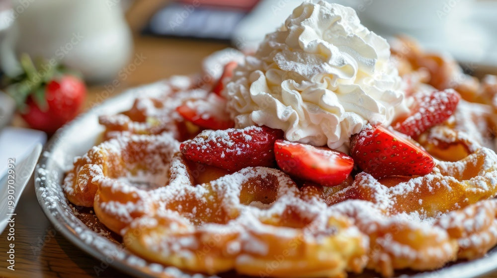 Strawberry Funnel Cake